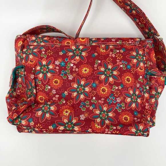 Vibrant Red & Blue Floral Messenger Baby Bag | New With Tags - Picture 7 of 9